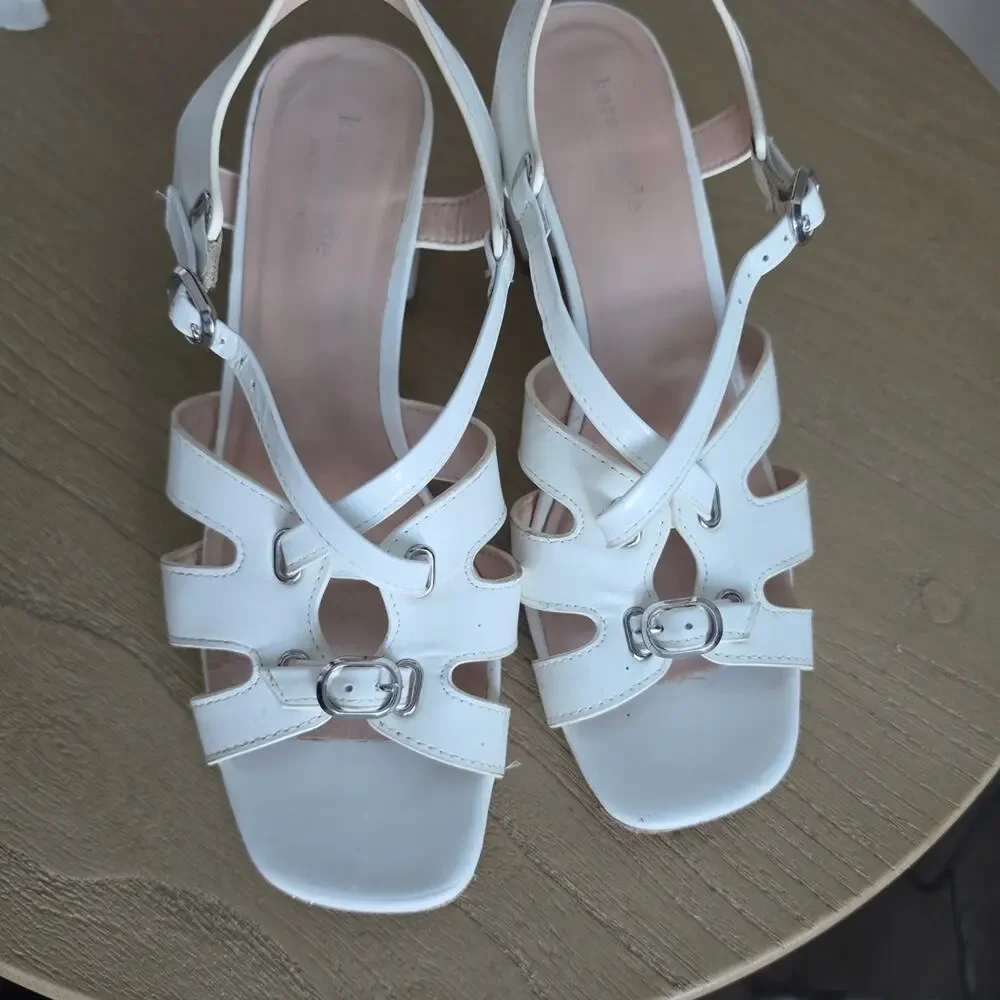 Kate Spade White Strappy Heeled Sandals Size 7.5